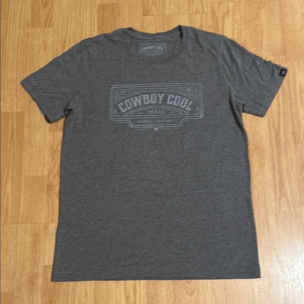 Gray Short Sleeve Tee Casual Cotton Blend